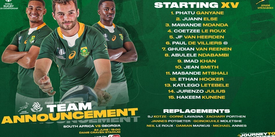 Capped Junior Boks to provide experience against Georgia