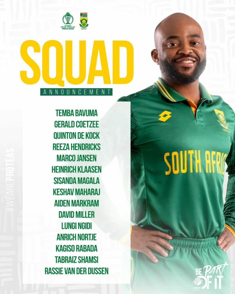 The Proteas World Cup squad and their schools