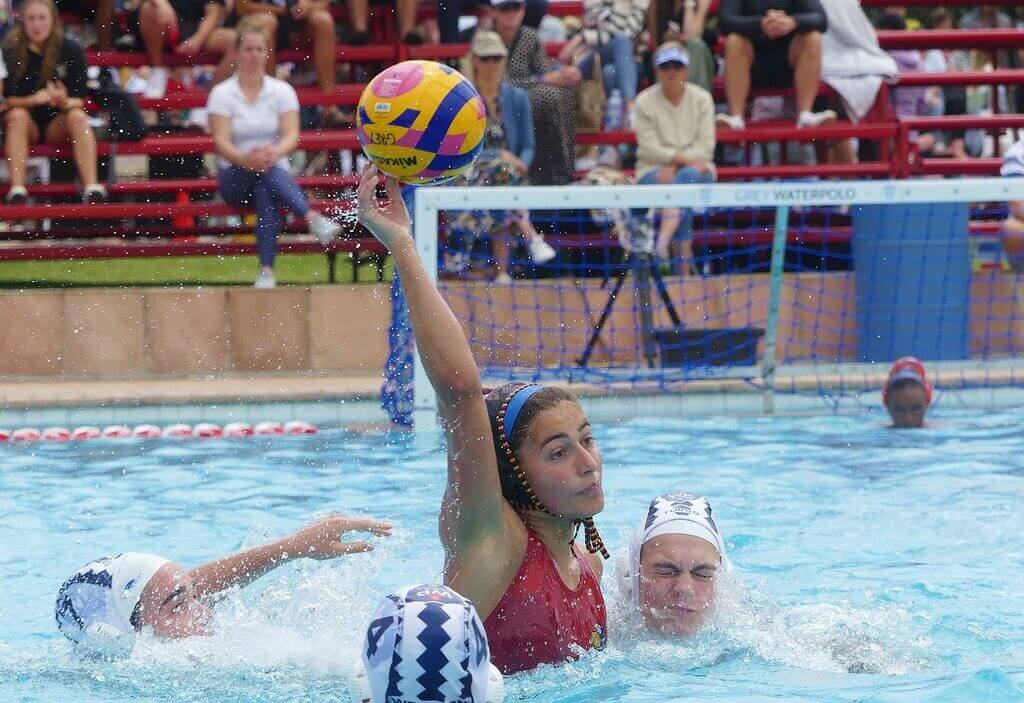 Mia Loizides scored five times in Central Gauteng's 12-10 victory over Western Province in the girls' u19A final of the 2023 Schools Water Polo South Africa Inter-Provincial Tournament. Photo: Brad Morgan.